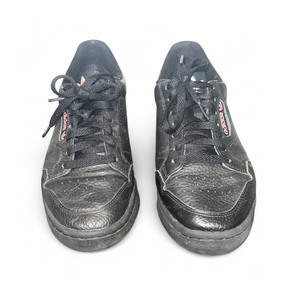 Adidas Continental 80 Women Black‎ Leather Pink Accent Sneakers Shoes Size 8